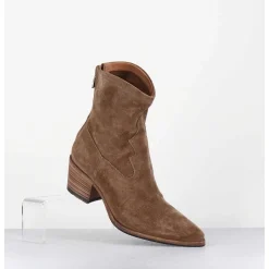 Boots Esprit Santiag En Daim Souple Camel - Venere 48035 Farro