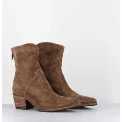Boots Esprit Santiag En Daim Souple Camel - Venere 48035 Farro
