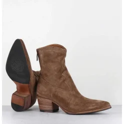 Boots Esprit Santiag En Daim Souple Camel - Venere 48035 Farro