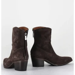 Boots Esprit Santiag En Daim Souple Marron Fonce - Venere 48035 Quinoa
