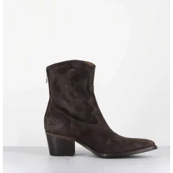 Boots Esprit Santiag En Daim Souple Marron Fonce - Venere 48035 Quinoa