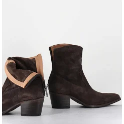 Boots Esprit Santiag En Daim Souple Marron Fonce - Venere 48035 Quinoa