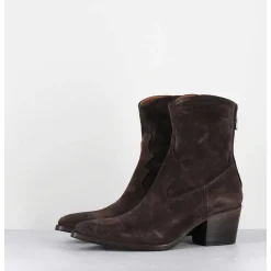 Boots Esprit Santiag En Daim Souple Marron Fonce - Venere 48035 Quinoa