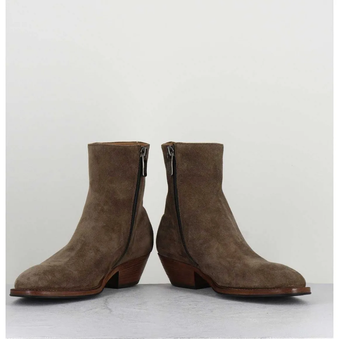 Boots Esprit Santiags En Daim Taupe - Amina58027 Sambuco