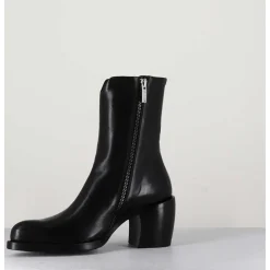 Boots Esprit Santiags En Cuir Noir Minimaliste - 15618 Estigma Nero