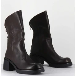 Boots Legeres Esprit Biker En Cuir Marron - Yama Lavato Moro