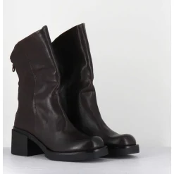 Boots Legeres Esprit Biker En Cuir Marron - Yama Lavato Moro