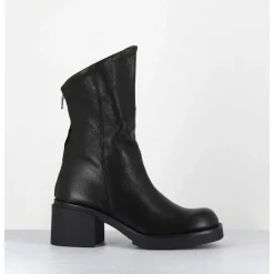 Boots Legeres Esprit Biker En Cuir Noir - Yama Lavato Nero