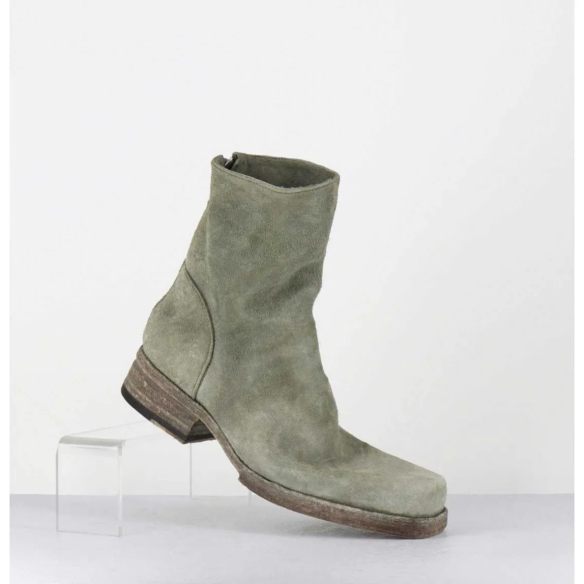 Boots Ligne Avant-Garde En Daim Lave Kaki - 51798 Verde Washed