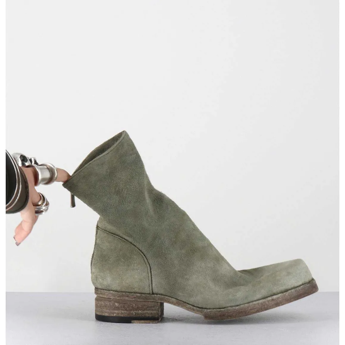 Boots Ligne Avant-Garde En Daim Lave Kaki - 51798 Verde Washed