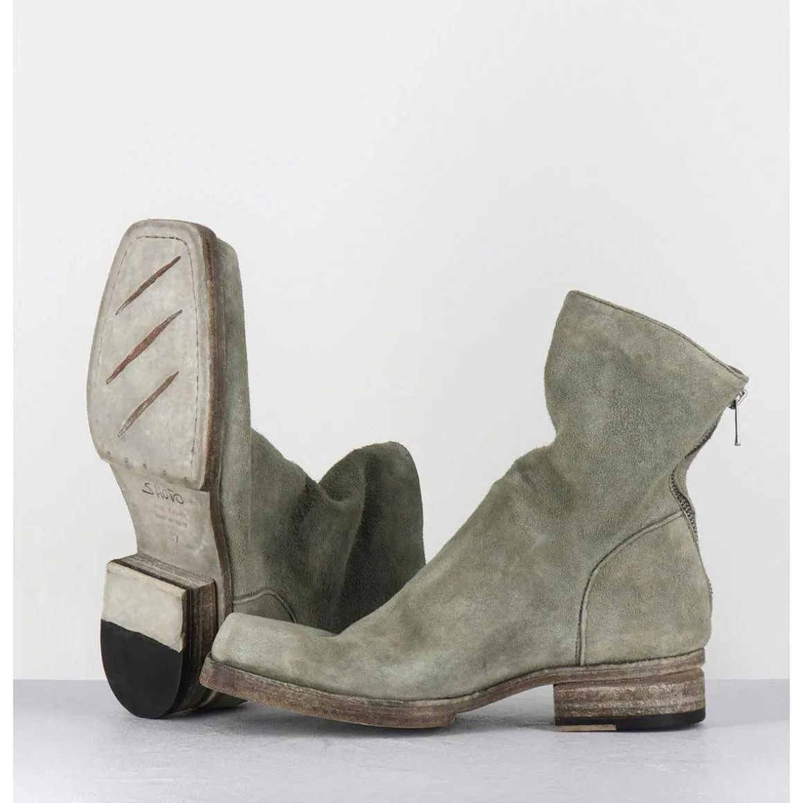 Boots Ligne Avant-Garde En Daim Lave Kaki - 51798 Verde Washed