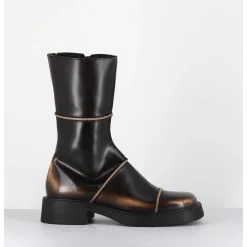 Boots Marron & Beige Bout Carre 90S - Dahlia Brown Boots