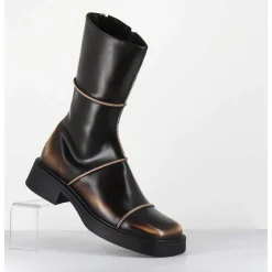 Boots Marron & Beige Bout Carre 90S - Dahlia Brown Boots