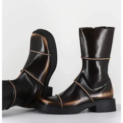 Boots Marron & Beige Bout Carre 90S - Dahlia Brown Boots