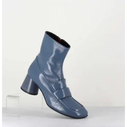 Boots Mocassins En Cuir Bleu Gris - Dani05 Grisaglia
