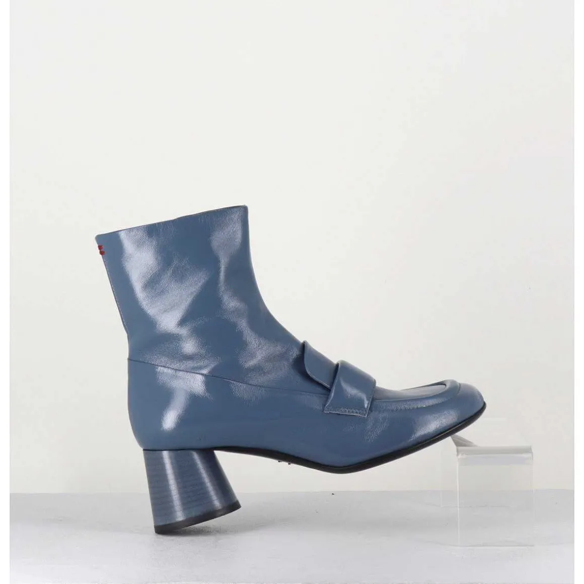 Boots Mocassins En Cuir Bleu Gris - Dani05 Grisaglia