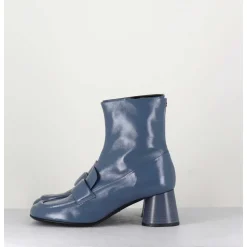 Boots Mocassins En Cuir Bleu Gris - Dani05 Grisaglia