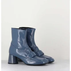 Boots Mocassins En Cuir Bleu Gris - Dani05 Grisaglia