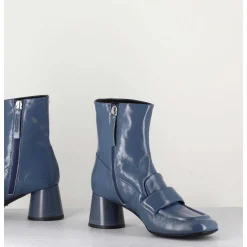 Boots Mocassins En Cuir Bleu Gris - Dani05 Grisaglia