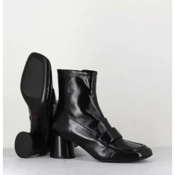 Boots Mocassins En Cuir Noir - Dani05 Nero