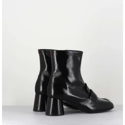 Boots Mocassins En Cuir Noir - Dani05 Nero
