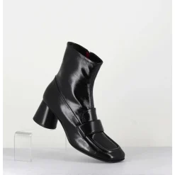 Boots Mocassins En Cuir Noir - Dani05 Nero