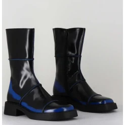 Boots Noir & Bleu Bout Carre 90S - Edahlia Blu Boots