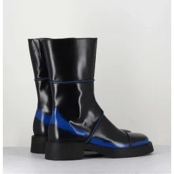Boots Noir & Bleu Bout Carre 90S - Edahlia Blu Boots