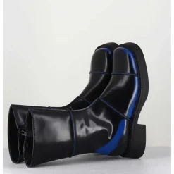 Boots Noir & Bleu Bout Carre 90S - Edahlia Blu Boots