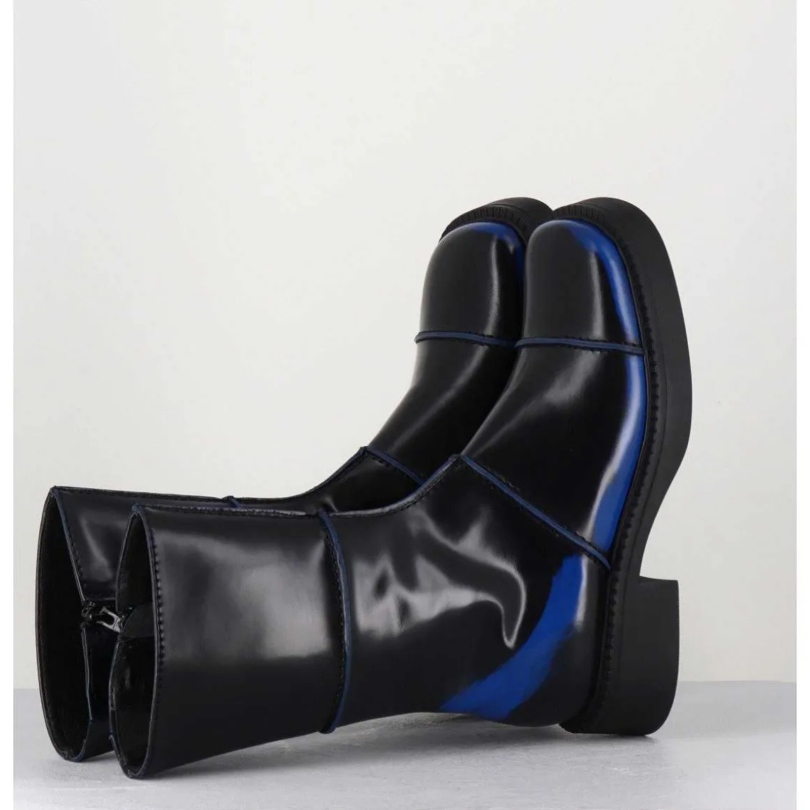 Boots Noir & Bleu Bout Carre 90S - Edahlia Blu Boots