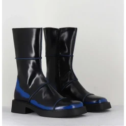Boots Noir & Bleu Bout Carre 90S - Edahlia Blu Boots