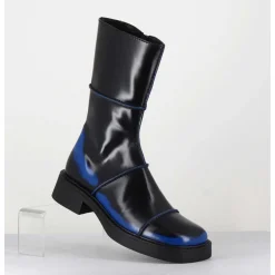 Boots Noir & Bleu Bout Carre 90S - Edahlia Blu Boots