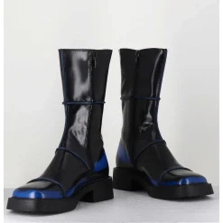 Boots Noir & Bleu Bout Carre 90S - Edahlia Blu Boots