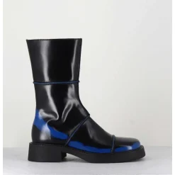 Boots Noir & Bleu Bout Carre 90S - Edahlia Blu Boots