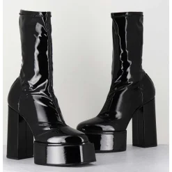 Boots Noires Vernis Stretch - Victoria Mok Patent