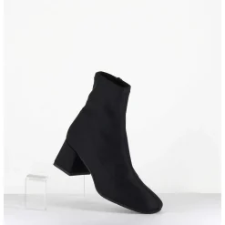 Boots Nylon Stretch Noir Bout Carre - Vare1 Elastico Nero