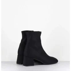 Boots Nylon Stretch Noir Bout Carre - Vare1 Elastico Nero