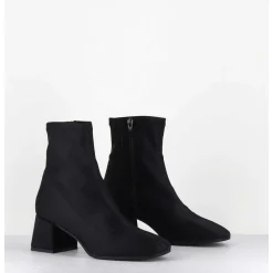 Boots Nylon Stretch Noir Bout Carre - Vare1 Elastico Nero