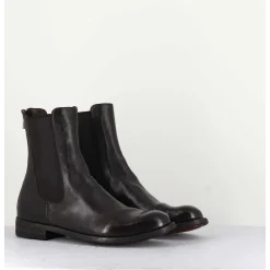 Boots Plates En Cuir Marron & Elastique - Lexikon073 Moro