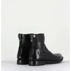 Boots Plates En Cuir Noir - Zoe 56067 Black