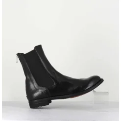 Boots Plates En Cuir Noir & Elastique - Lexikon073 Nero
