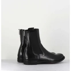 Boots Plates En Cuir Noir & Elastique - Lexikon073 Nero