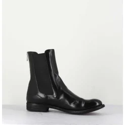 Boots Plates En Cuir Noir & Elastique - Lexikon073 Nero