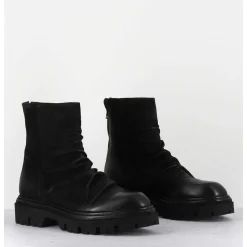 Boots Plates En Daim Gras Noir - Stabi Kathy Nero