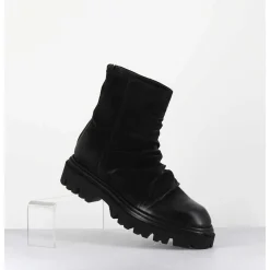 Boots Plates En Daim Gras Noir - Stabi Kathy Nero