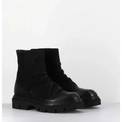 Boots Plates En Daim Gras Noir - Stabi Kathy Nero