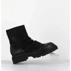 Boots Plates En Daim Gras Noir - Stabi Kathy Nero