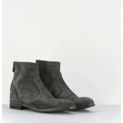 Boots Plates En Daim Gris - Venere37031