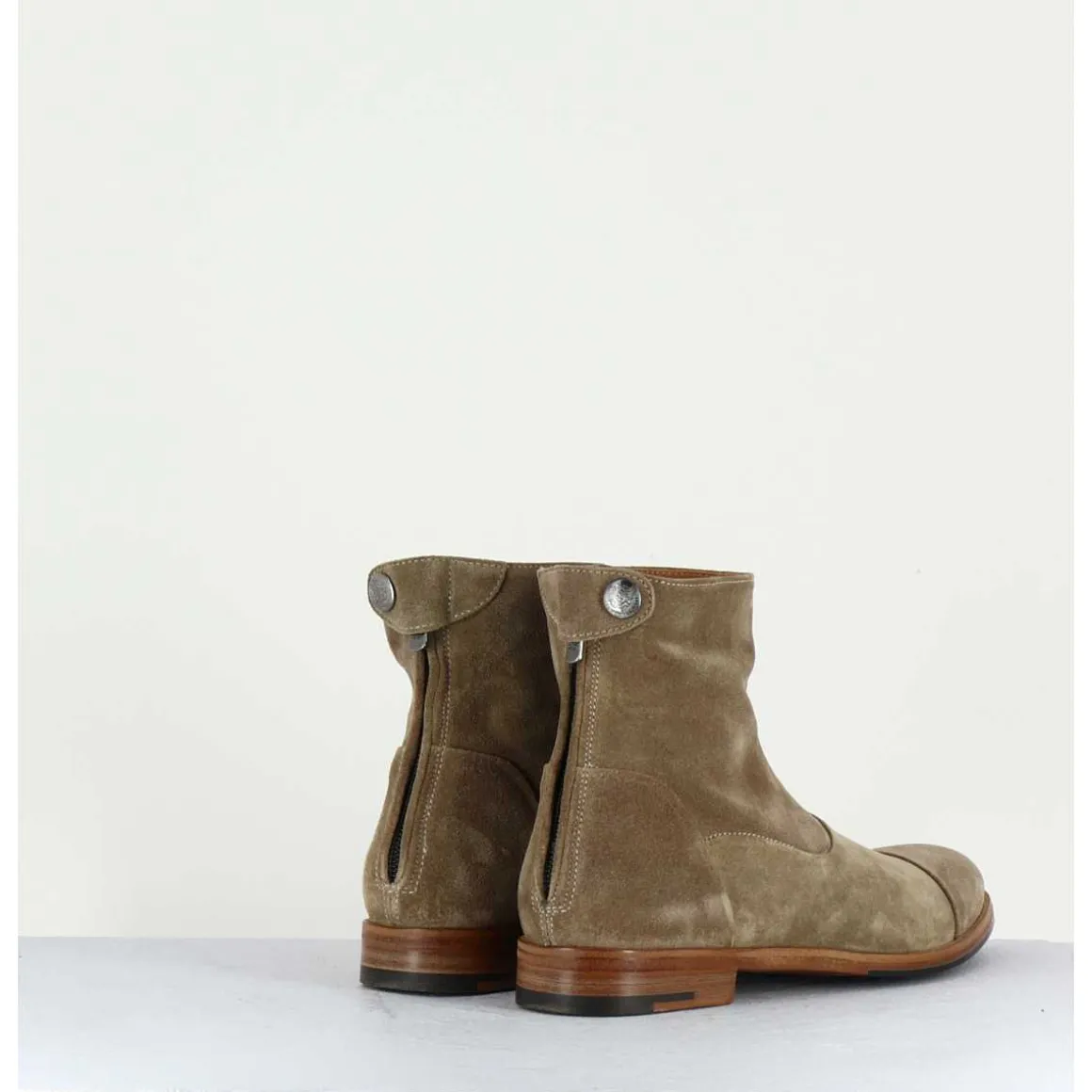 Boots Plates En Daim Taupe - Zoe 56067 Larice