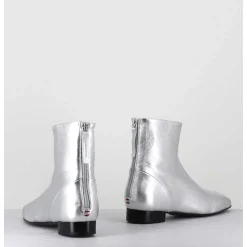 Boots Plates 60S En Cuir Argent - Pam26 Met Argento